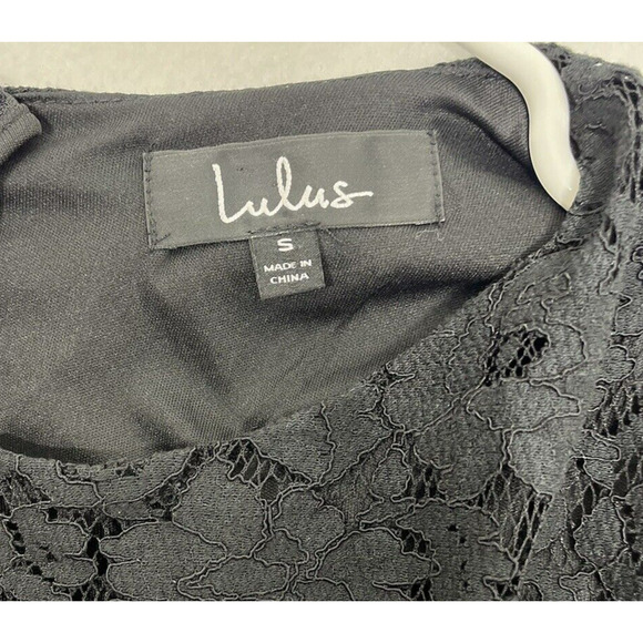 Lulus Black Lace Flair Mini Dress Small Whimsigoth Fairy Grunge Wednesday Adams - Picture 11 of 13